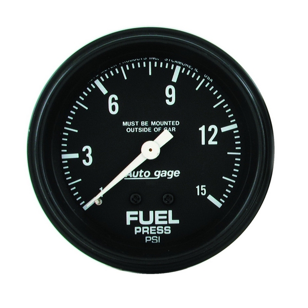 2-5/8" FUEL PRESSURE, 0-15 PSI, AUTO GAGE